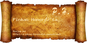 Pinkas Honoráta névjegykártya