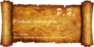 Pinkas Honoráta névjegykártya